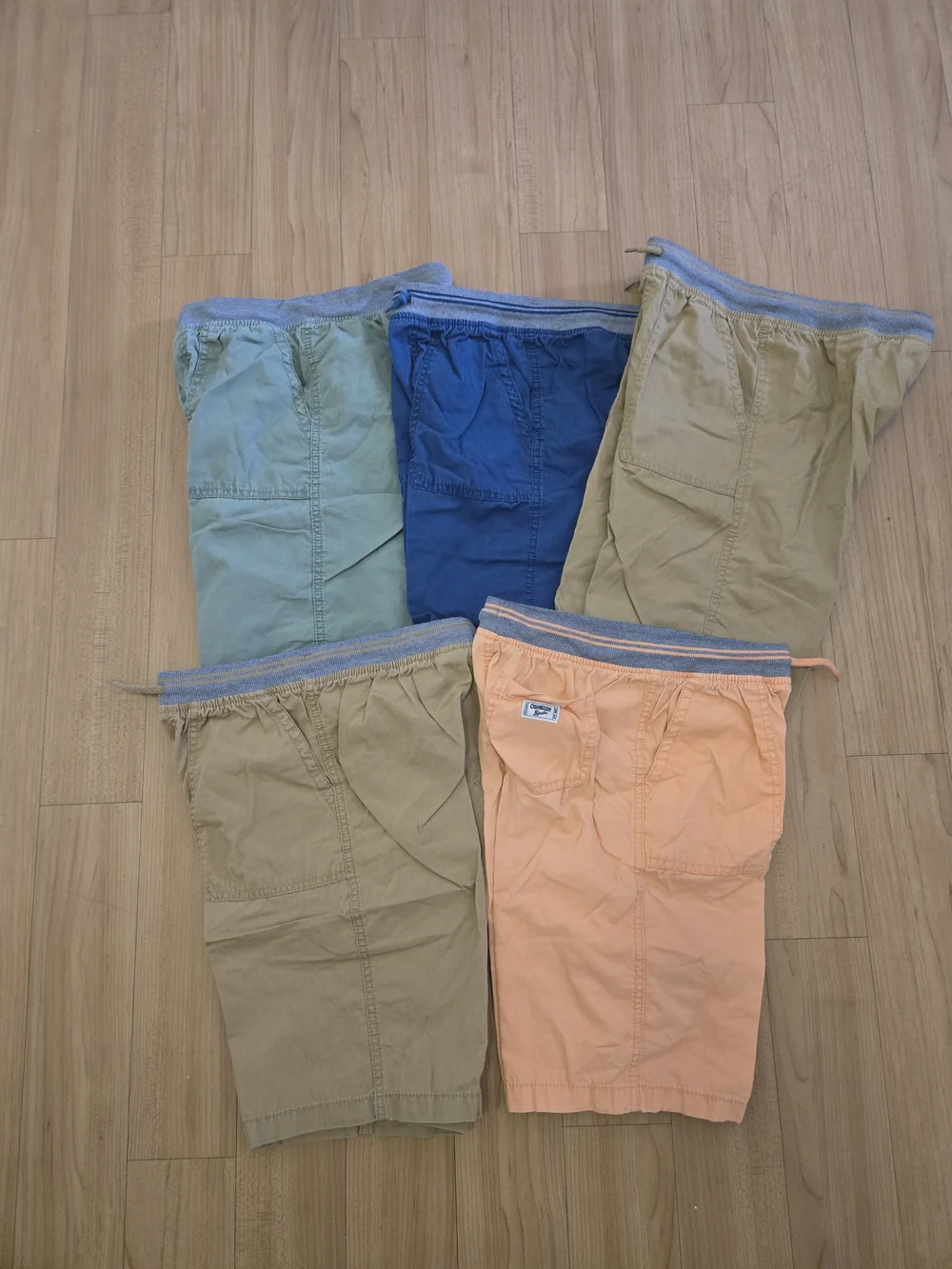 Bundle OshKosh Boys Shorts Lot Size 12/12A 5 Pairs Pull-On Elastic Waist